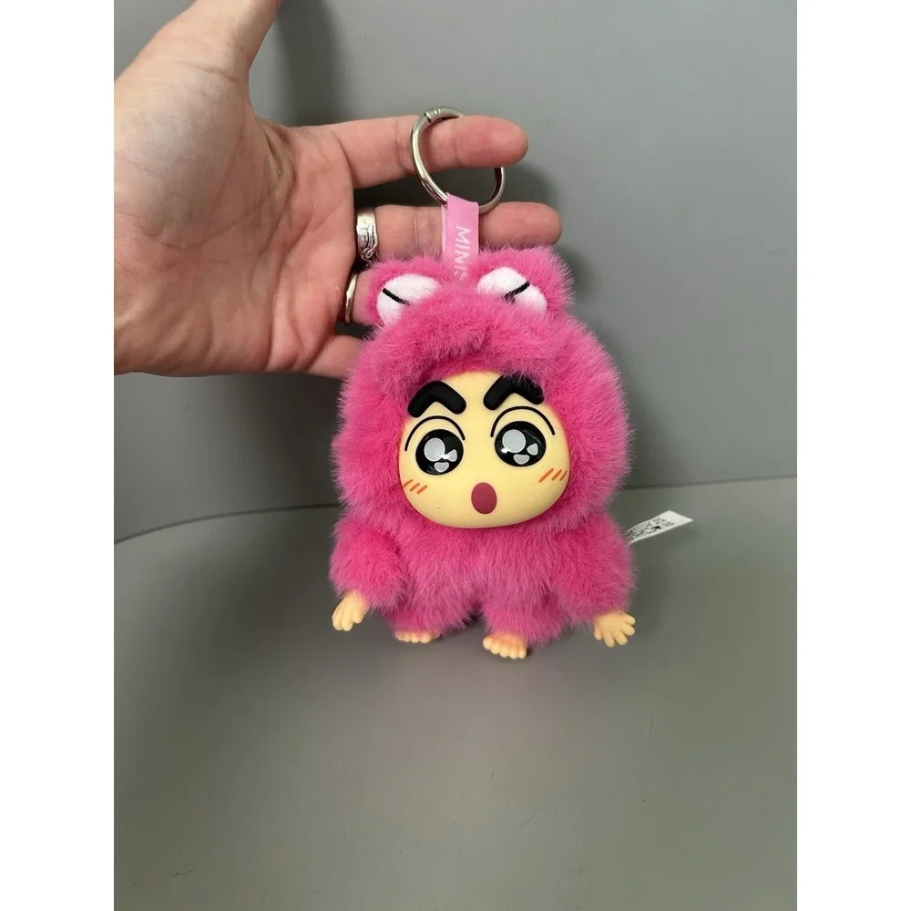 Chibi Shin-chan Official Pink MINISO Monkey Keyring BAG Charm Keychain Plush 5